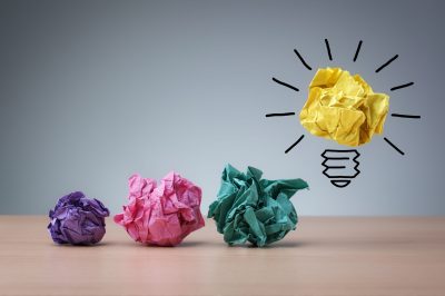 Inspiration,Concept,Crumpled,Paper,Light,Bulb,Metaphor,For,Good,Idea